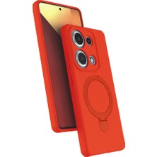 Techno Guru Redmi Note 13 Pro 4g Kılıf Standlı Magsafe Halkası Bulunan Şık Regal Magsafe Kapak - Turuncu