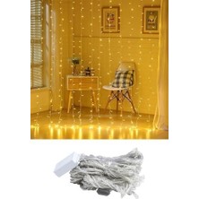 Storemax Saçaklı Perde LED Işıklar Animasyonlu Kumandalı Fişli - Günışığı (2x2)