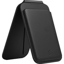 Storemax Için ile Uyumlu 2’si 1 Arada Cüzdan ve Stand Manyetik Kartlık Yenilenmiş V2 Güçlü Mıktanıs ile Süper Yapışma ve Sağlam Tutuş (Siyah, Stand)