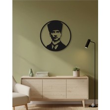 Ayaz Steel Art Atatürk Silüet Metal Duvar Tablosu – Modern Siyah Dekor