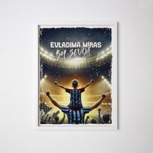 Storemax Bordo Mavi Taraftarlara Özel Beyaz Çerçeve 30 x 40 cm