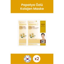 Dermal Canlandırıcı, Nemlendirici, Pürüzsüzleştirici Papatya Özlü Kolajen Maske Seti 2 Adet
