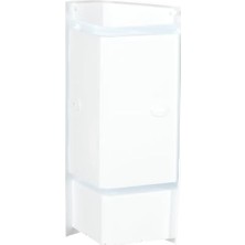 Storemax Banyo Köşe Rafı, 26 Cm, 3 Raf, Kapaklı Hazne, Şeffaf Naturel