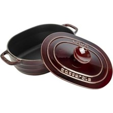 Storemax Döküm Oval Tencere Döküm Demir Kapak Experience Majolik Serisi Ölçü 24X33CM.