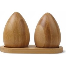 Storemax Doğal Yumurta Şeklinde Bambu Tuzluk ve Karabiberlik | Antibakteriyel, Sağlıklı ve Doğa Dostu Ahşap Tuzluk & Biberlik Seti – Şık ve Dayanıklı Tasarım