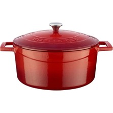 Storemax Metal Döküm Yuvarlak Tencere, 24 Cm, Kırmızı