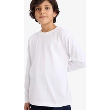 DeFacto %100 Pamuk Regular Fit Bisiklet Yaka Uzun Kollu Tişört Erkek Çocuk K1686A626SP