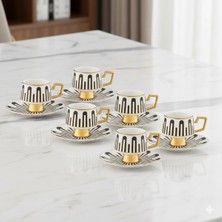 UltraMint 6'lı Kahve Fincan Takımı, Şık ve Zarif Tasarım, Kaliteli Seramik Set