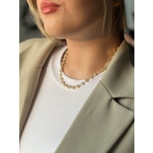 Luciaonline  Vıp Mini Gold Taşlı Yonca Kolye