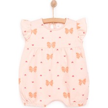 Hellobaby Hellobaby, Kız, Kısa Tulum, Fiyonk Baskılı, Çıtçıtlı, Basic, Bisiklet Yaka, Kısa Paça, Kısa Kol