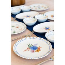 UltraMint Şık 16 Parça Porselen Kahvaltı Takımı 6 Kişilik Set