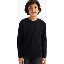 DeFacto %100 Pamuk Regular Fit Bisiklet Yaka Uzun Kollu Tişört Erkek Çocuk K1686A626SP