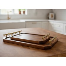 UltraMint Ahşap Kahvaltı ve Servis Tepsisi 2’li Set, Şık ve Fonksiyonel Tasarım