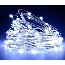 Borayris Solar Güneş Enerjili Peri LED 12 Metre 100 LED -8 Fonksiyonlu Beyaz