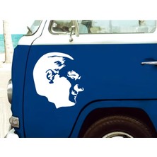 Sticker Dizayn Atatürk Silüet Sticker - Araba Oto Motosiklet Karavan Cam Sticker - 00392