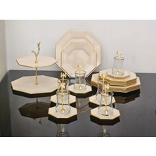 UltraMint Gold Cam 6 Kişilik 31 Parça Pasta ve Çay Servis Takımı