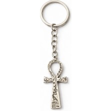 Herşey Nota Ankh Formlu Sembolik Metal Tasarım Anahtarlık