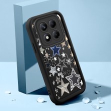 Ucuc Xiaomi Redmi Note 14 Pro 4g Uyumlu Silikon Malzeme Darbeye Dayanıklı Siyah Renkli Kılıf Beşgen Yıldız