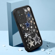 Ucuc Xiaomi Redmi 10 Uyumlu Silikon Malzeme Darbeye Dayanıklı Siyah Renkli Kılıf Beşgen Yıldız