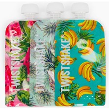 Delixa Twistshake Tekrar Kullanılabilir 3'lü Paket Bebek Maması Sıkma Torbası, Doldurulabilir Çift Fermuarl