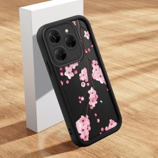 Ucuc Tecno Spark 20 Pro Uyumlu Silikon Malzeme Darbeye Dayanıklı Siyah Renkli Kılıf Çiçek Deseni