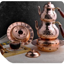 UltraMint Bakır Çaydanlık, Büyük Boy, Isıtıcılı, Jel Yakıtlı, Şık ve Fonksiyonel