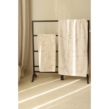 İrya Marble %100 Pamuk Jakarlı Banyo Havlusu 70X140 cm Krem