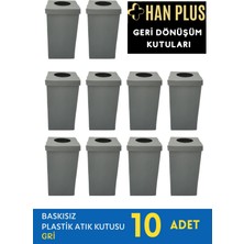 Han Plus Geri Dönüşüm Kutusu - Baskısız 10'lu Set (Gri)