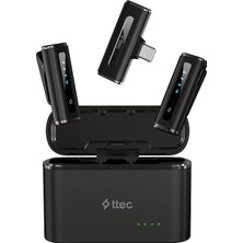 ttec ttec GoMic Tak&Çalıştır, Gürültü Engelleme, Profesyonel İkili Evrensel Kablosuz Yaka Mikrofon Kiti