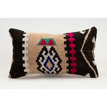 Kilim Wholesale El Yapımı Kilimden Yapılmış Vintage Kırlent Kılıfı, Yün, 30X50 cm