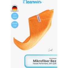 Lucid Mikrofiber Araba Cam Bezi 50X70 cm 240 Gsm – Turuncu, Iz Bırakmaz Cam Silme ve Kurulama Bezi
