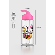 Renga Moly Kral Şakir Desenli 500 ml Pipetli Tritan Çocuk Matara 222055 Pembe