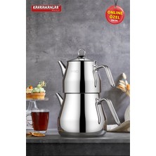 PremiumPort Piramit Platin Çaydanlık Takımı Xxl, 2,2l Dem, 4l Suluk, Şık ve Dayanıklı