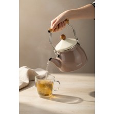 PremiumPort Nostaljik Ahşap Saplı Retro Çelik Kettle, Şık ve Dayanıklı Tasarım