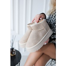 Shoegar Linne Bej Süet Bot