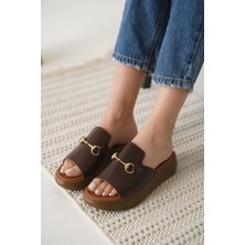 Shoegar Acı Kahve Hakiki Deri Terlik EATR31MY62E