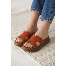 Shoegar Kiremit Hakiki Deri Terlik EATR31MY54F