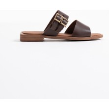 Shoegar Acı Kahve Hakiki Deri Terlik EATR31MY33D