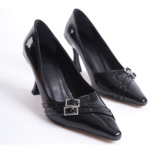 Shoegar Kadın Siyah Rugan Ayakkabı EATR08MS25K