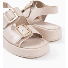 Shoegar Bej Cilt Kadın Sandalet EATR17MY02C