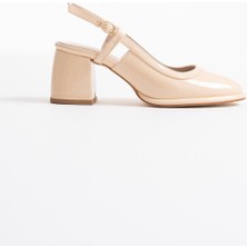 Shoegar Açık Sarı Rugan Kadın Topuklu Ayakkabı EATR18MS17B