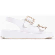 Shoegar Beyaz Cilt Kadın Sandalet EATR17MY02B