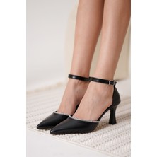 Shoegar Taşlı Kadın Siyah Topuklu Ayakkabı EATR12MS02A