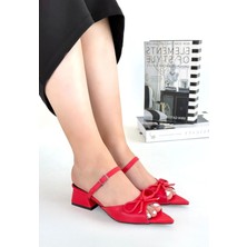 Shoegar Lotta Kırmızı Cilt Topuklu Ayakkabı