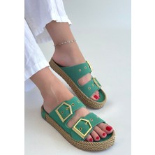 Shoegar Ices Yeşil Nubuk Terlik