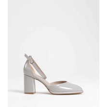 Shoegar Gri Rugan Kadın Topuklu Ayakkabı EATR18MS04D