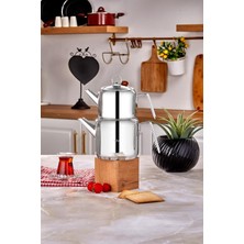 PremiumPort Paslanmaz Çaydanlık Takımı, Şık ve Dayanıklı, 5904 Platin