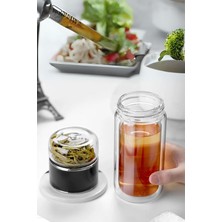 PremiumPort Çift Katlı Cam Bitki Çayı ve French Press Kahve Demliği Seti