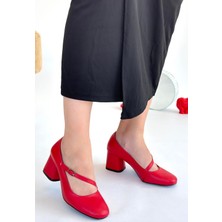 Shoegar Kier Kırmızı Cilt Topuklu Ayakkabı