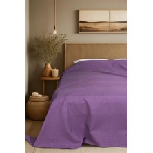 Cotton Collection Çift Kişilik Yatak Örtüsü Mor